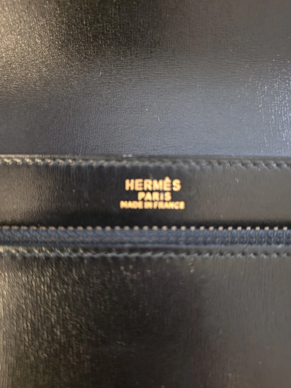 Authentic Hermès Black Leather Clutch Pouchette With Strap And Sack